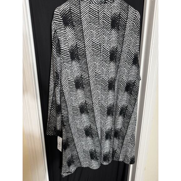 Caleoas Art to Wear Sweater Cardigan stretch geometric plus 3x swing pocket - Picture 10 of 12